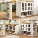 Table de bar table de cuisine table haute pivotante � 360� mdf blanc