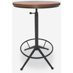Table de bar cuisine ronde style industriel vintage rglable girus