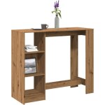 Table de bar avec �tag�re ch�ne artisanal bois d'ing�nierie vidaxl