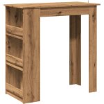 Table de bar avec �tag�re de rangement ch�ne artisanal vidaxl