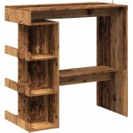 Table de bar �tag�re de rangement vieux bois 100 x 48 x 101, 5cm vidaxl