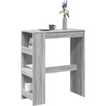 Table de bar avec �tag�res sonoma gris bois d'ing�nierie vidaxl