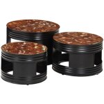 Tables de bar forme tambour 3 pcs bois massif de r�cup�ration