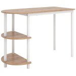 Vicco - table de cuisine freetown, chne dor / blanc, 110x50cm avec tagres ouvertes