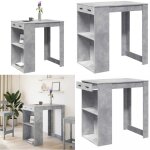 Table de bar gris bton 102x70x103, 5 cm bois d'ingnierie - vidaxl