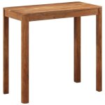 Table de bar, table haut, table de cuisine bois massif d'acacia et finition miel 110x55x106cm togp33904 ...