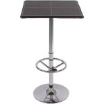 Hhg - jamais utilis] table de bar / table haute chicago, avec repose - pied, 63x63x110cm, noir