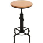 Hhg - table de bar 034, table de comptoir table de bistrot r�glable en hauteur pivotante repose - pieds ...