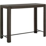 Table de bar de jardin marron 140, 5x60, 5x110, 5cm rsine tresse - table de bar - table de jardin - ...
