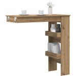 Table de bar murale chne artisanal bois d'ingnierie - vidaxl