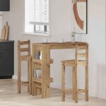 Table de bar murale ch�ne artisanal bois d'ing�nierie - vidaxl