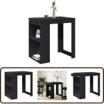 Table de bar noir 102x70x103, 5 cm bois d'ingnierie - vidaxl