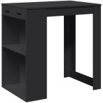 Table de bar noir 102x70x103, 5 cm bois d'ingnierie vidaxl