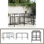 Table de bar noir 200x100x110 cm acier enduit de poudre - table de bar - table d'appoint extérieur - ... Table de bar noir 200x100x110 cm acier enduit de poudre - table de bar - table d'appoint extérieur - ...