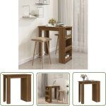 Table de bar et rangement chêne marron bois d'ingénierie - table de bar - table bistrot - table pub - ... Table de bar et rangement chêne marron bois d'ingénierie - table de bar - table bistrot - table pub - ...