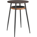 Vasagle - table de bar avec rangement, table haute ronde, pu avec coutures, style moderne mi - siècle, ... Vasagle - table de bar avec rangement, table haute ronde, pu avec coutures, style moderne mi - siècle, ...