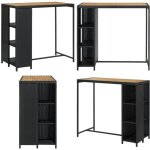 Vidaxl - table de bar avec rangement noir 120x60x110 cm résine tressée - table de bar - table bistrot ... Vidaxl - table de bar avec rangement noir 120x60x110 cm résine tressée - table de bar - table bistrot ...