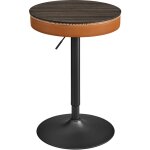 Vasagle - table de bar réglable en hauteur, petite table avec rangement, pu avec coutures, style moderne ... Vasagle - table de bar réglable en hauteur, petite table avec rangement, pu avec coutures, style moderne ...