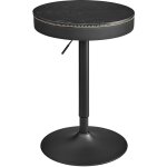 Vasagle - table de bar réglable en hauteur, petite table avec rangement, pu avec coutures, style moderne ... Vasagle - table de bar réglable en hauteur, petite table avec rangement, pu avec coutures, style moderne ...