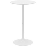 Table de bar ronde, table haute, table de cuisine �60 cm pour salon, salle � manger, acier, blanc, hauteur ...