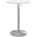 Table de bar ronde - homcom - r�glable en hauteur 69 - 91 cm - avec plateau pivotante � 360� - base en ...