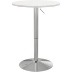 Table de bar ronde - homcom - r�glable en hauteur 69 - 91 cm - avec plateau pivotante � 360� - base en ...
