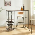 [en. casa] - table de bar stjrdal 120 x 40 x 105 cm noir effet noyer