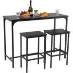 Costway - table bar avec tabouret, table de cuisine 2 personnes pour petit espace, repose - pied, mange ...