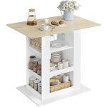 Woltu - table bar avec rangement, ilt central cuisine, 2 porte - verres, 3 casiers ouverts, tagres ...