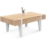 Idmarket - table basse 1 tiroir austria bois pied �pingle blanc