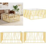 Table basse 100x100x50 cm acier inoxydable et verre - table basse dorée - table d'appoint design - meuble ... Table basse 100x100x50 cm acier inoxydable et verre - table basse dorée - table d'appoint design - meuble ...