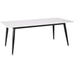 Table basse 120 cm c�ramique blanc marbr� pieds m�tal - ryder 2