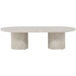 Venture home - table basse ovale effet marbre 120x60cm - beige - narvik