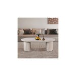 M&s - table basse 120x70x38 cm ovale dcor travertin beige