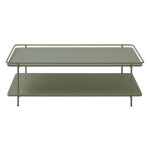 Table basse 2 plateaux en m�tal - vert olive - saranda