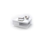 M&s - table basse 2 tiroirs 85x85x30 cm dcor blanc brillant