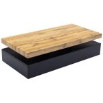 Table basse avec 2 tiroirs en mdf - noir et naturel clair - felix