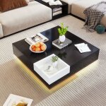 Dans les nuages - table basse 72 cm, rectangulaire, avec boîte de rangement amovible, style moderne, ... Dans les nuages - table basse 72 cm, rectangulaire, avec boîte de rangement amovible, style moderne, ...