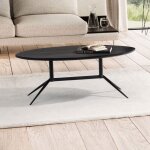 M&s - table basse 90x50x35 cm en bois de manguier noir et métal noir M&s - table basse 90x50x35 cm en bois de manguier noir et métal noir