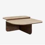 Table basse 90x90 cm en pierre naturelle et bois de manguier clotsh sklum