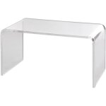 Mophorn - table basse en acrylique en forme de c, table d'appoint transparente de 16, 3 pouces de hauteur ...