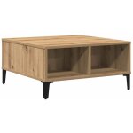 Table basse?table d'appoint?table de salon ch�ne artisanal 60 x 60 x 30 cm bois d'ing�nierie cfw10654 ...