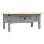 Table basse?table d'appoint?table de salon pin mexicain gamme corona gris 100x55x44 cm cfw90457
