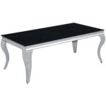 Table basse baroque chrome 120x60x45 cm