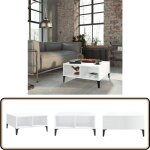 Table basse blanc brillant 60x60x30 cm bois d'ing�nierie - table basse - table d'appoint - mobilier contempora ...