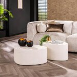 Pier import - table basse blanche en marbre composite forme triangle (lot de 2) taj Pier import - table basse blanche en marbre composite forme triangle (lot de 2) taj