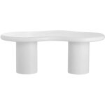 Table basse blanche en mdf ? forme organique 120 cm