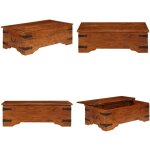 Table basse bois d'acacia solide avec finition miel 110x55x35cm - table basse - meuble de salon - table ...