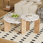 Table basse brillante 72x72x30cm - bo�te rangement amovible - �clairage led - blanc & noir - design moderne ...