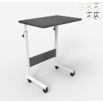 Table basse de canap et lit 60x40cm avec roulettes cozee - noir - blanc